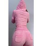 Solid Tank Crop Top Jackets Leggings 3 Piece Jogger Sets NM-8532