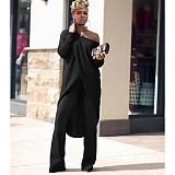 Loose Irregular Long Sleeve Tops Full Pants 2pc Sets NIYA-8125