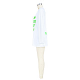 Casual Letter Print Long Sleeve T Shirt Mini Dresses ASL-6621