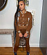 Single-breasted Baseball Jacket Skinny Pants 2 Piece Set OYF-8311