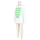 Casual Letter Print Long Sleeve T Shirt Mini Dresses ASL-6621