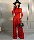 Ladies Solid Long Sleeve Top Wide Leg Pants Outfits FSX-368