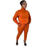 Casual Zipper Stand Collar Sweatshirt Pants Suits NIYA-8126