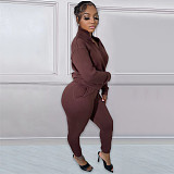 Casual Zipper Stand Collar Sweatshirt Pants Suits NIYA-8126