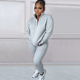 Casual Zipper Stand Collar Sweatshirt Pants Suits NIYA-8126