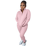 Casual Zipper Stand Collar Sweatshirt Pants Suits NIYA-8126