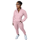 Casual Zipper Stand Collar Sweatshirt Pants Suits NIYA-8126