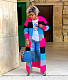 Color Block Striped Loose Sweater Cardigan Coat NY-086