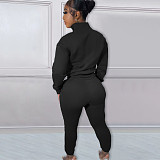 Casual Zipper Stand Collar Sweatshirt Pants Suits NIYA-8126
