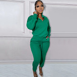 Casual Zipper Stand Collar Sweatshirt Pants Suits NIYA-8126