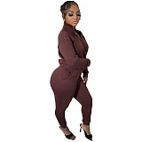 Casual Zipper Stand Collar Sweatshirt Pants Suits NIYA-8126