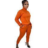 Casual Zipper Stand Collar Sweatshirt Pants Suits NIYA-8126