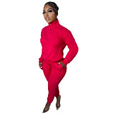 Casual Zipper Stand Collar Sweatshirt Pants Suits NIYA-8126