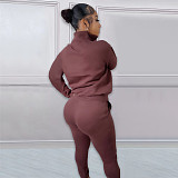 Casual Zipper Stand Collar Sweatshirt Pants Suits NIYA-8126