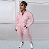 Casual Zipper Stand Collar Sweatshirt Pants Suits NIYA-8126