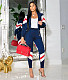 Stripe Patchwork Sporty Jacket Pencil Pants Outfits SH-390433