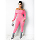 Off Shoulder Long Sleeve Knit Sweater Jumpsuit CN-0202