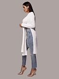 O Neck Solid Split Cross Bandage Knitted Sweaters FSX-75