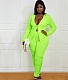 Fluorescent Green Jacket Pencil Pants Plus Size Sets JLY-19491