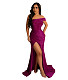 Elegant Slash Neck High Slit Maxi Evening Dresses LSD-83163