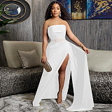 Sexy Strapless Corset High Slit Evening Dresses NY-2612