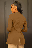 Office Lady Solid Color Long Sleeve Blazer Jackets XMY-9396