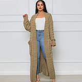 Elegant Knitted Long Twist Sweater Cardigan Coats FSX-380
