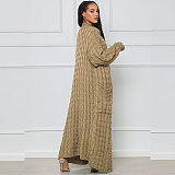 Elegant Knitted Long Twist Sweater Cardigan Coats FSX-380