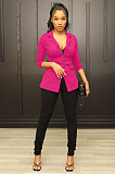 Office Lady Solid Color Long Sleeve Blazer Jackets XMY-9396