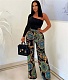 Single Shoulder Patchwork Lace Up Wide Leg Jumpsuits ASL-6625