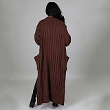 Elegant Knitted Long Twist Sweater Cardigan Coats FSX-380