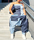Faux Denim Color Block Patchwork Strapless Jumpsuit MK-3140