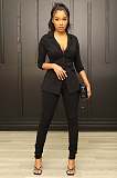 Office Lady Solid Color Long Sleeve Blazer Jackets XMY-9396
