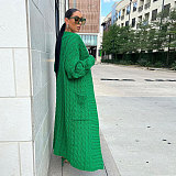 Elegant Knitted Long Twist Sweater Cardigan Coats FSX-380