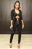 Office Lady Solid Color Long Sleeve Blazer Jackets XMY-9396