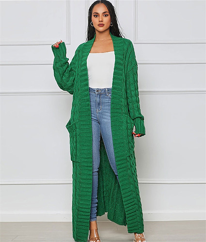 Elegant Knitted Long Twist Sweater Cardigan Coats FSX-380