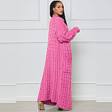 Elegant Knitted Long Twist Sweater Cardigan Coats FSX-380