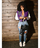 Fall Clothes Casual Patchwork Varsity Baseball Jacket WSY-5958