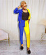 Casual Color Matching Jacket Pencil Pants Two Piece Set LP-6286