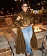 Winter PU Leather Mesh Patchwork Trench Coats TE-4498