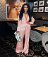 Stain Long Sleeve Blazer Flare Pants 2 Piece Outfits HANI-095
