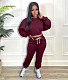 Long Sleeve Pullover Crop Top Joggers Pants Tracksuits WA-77306T2