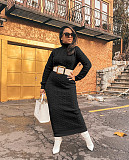 Turtleneck Long Sleeve Twist Knitted Sweater Dress TR-1236