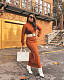 Turtleneck Long Sleeve Twist Knitted Sweater Dress TR-1236