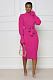 Elegant Turtleneck Knitted Sweater Dress with Belt TR-1237