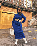 Turtleneck Long Sleeve Twist Knitted Sweater Dress TR-1236