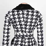 Plush Patchwork Print Winter Warm Women Coats NY-2600