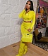 Long Sleeve Zipper Hooded Crop Top 2 Piece Pants Sets XING-181