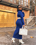 Turtleneck Long Sleeve Twist Knitted Sweater Dress TR-1236