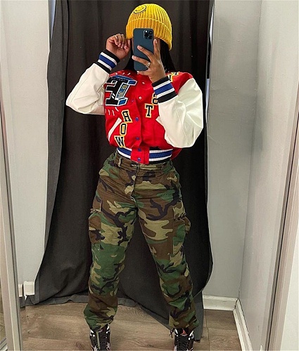Casual Print Camouflage Parachute Cargo Pants TB-5620